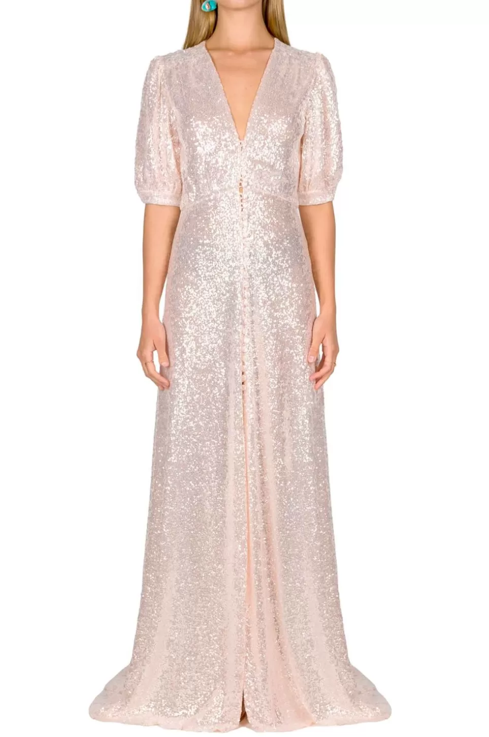 Dresses | Luisa Beccaria Pink Sequin Bottoncino Dress