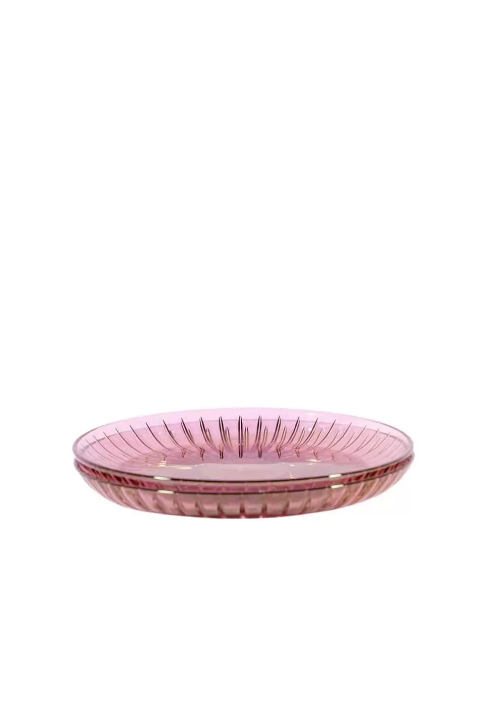 Plate | Luisa Beccaria Pink Set Of Two Glass Fruit Plate