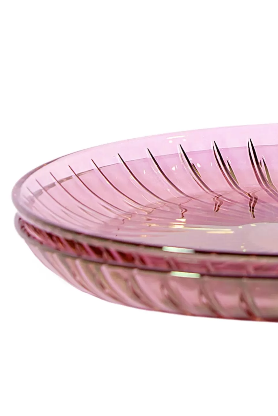 Plate | Luisa Beccaria Pink Set Of Two Glass Fruit Plate