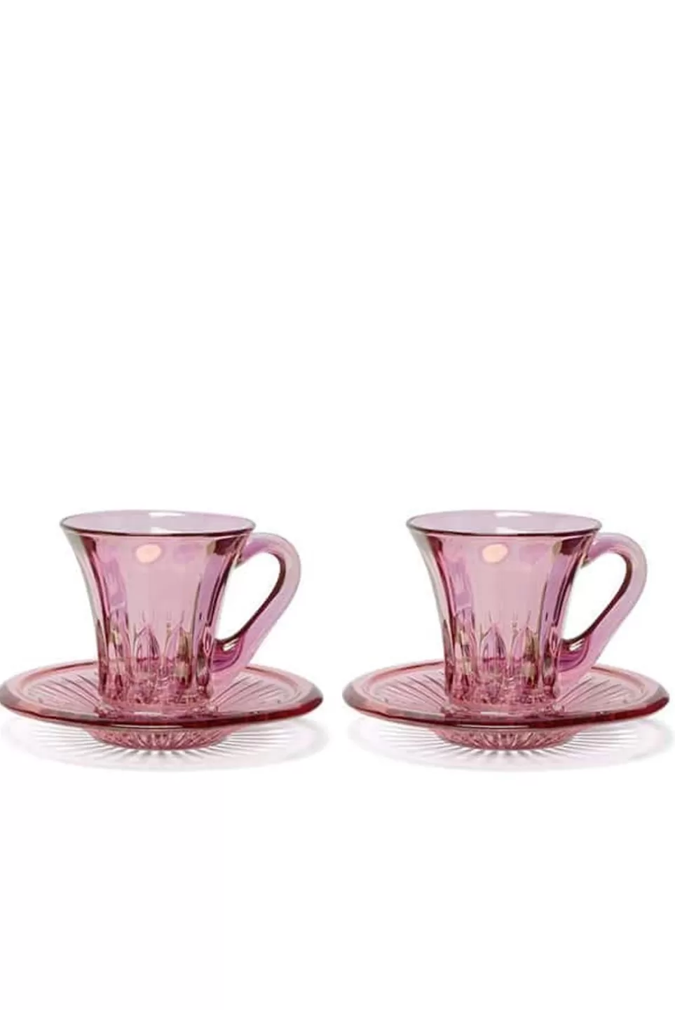 Cups | Luisa Beccaria Pink Set Of Two Prestige Transparent Coffee Cups