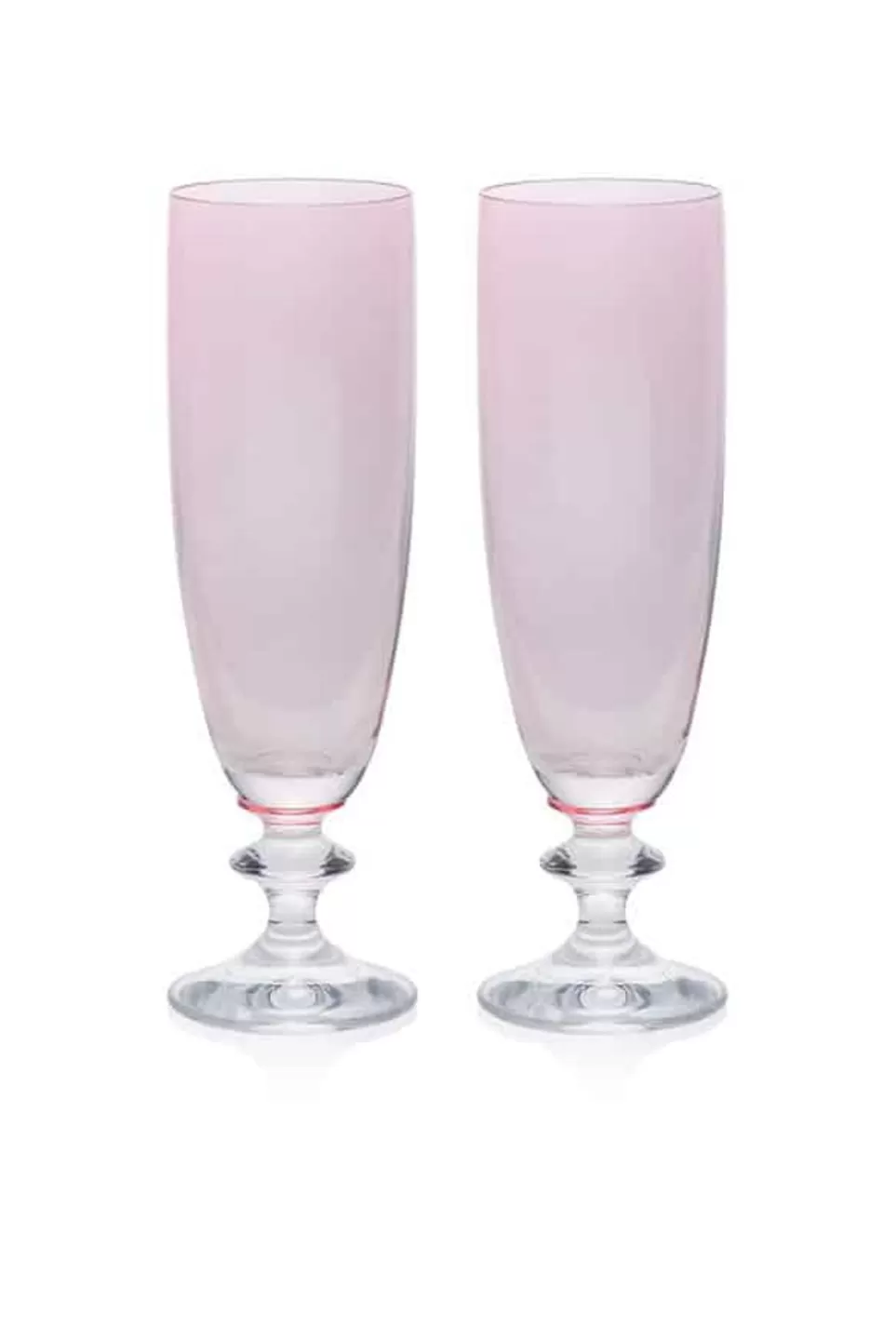 Flute | Luisa Beccaria Pink Set Of Two Rosy Flute Glass