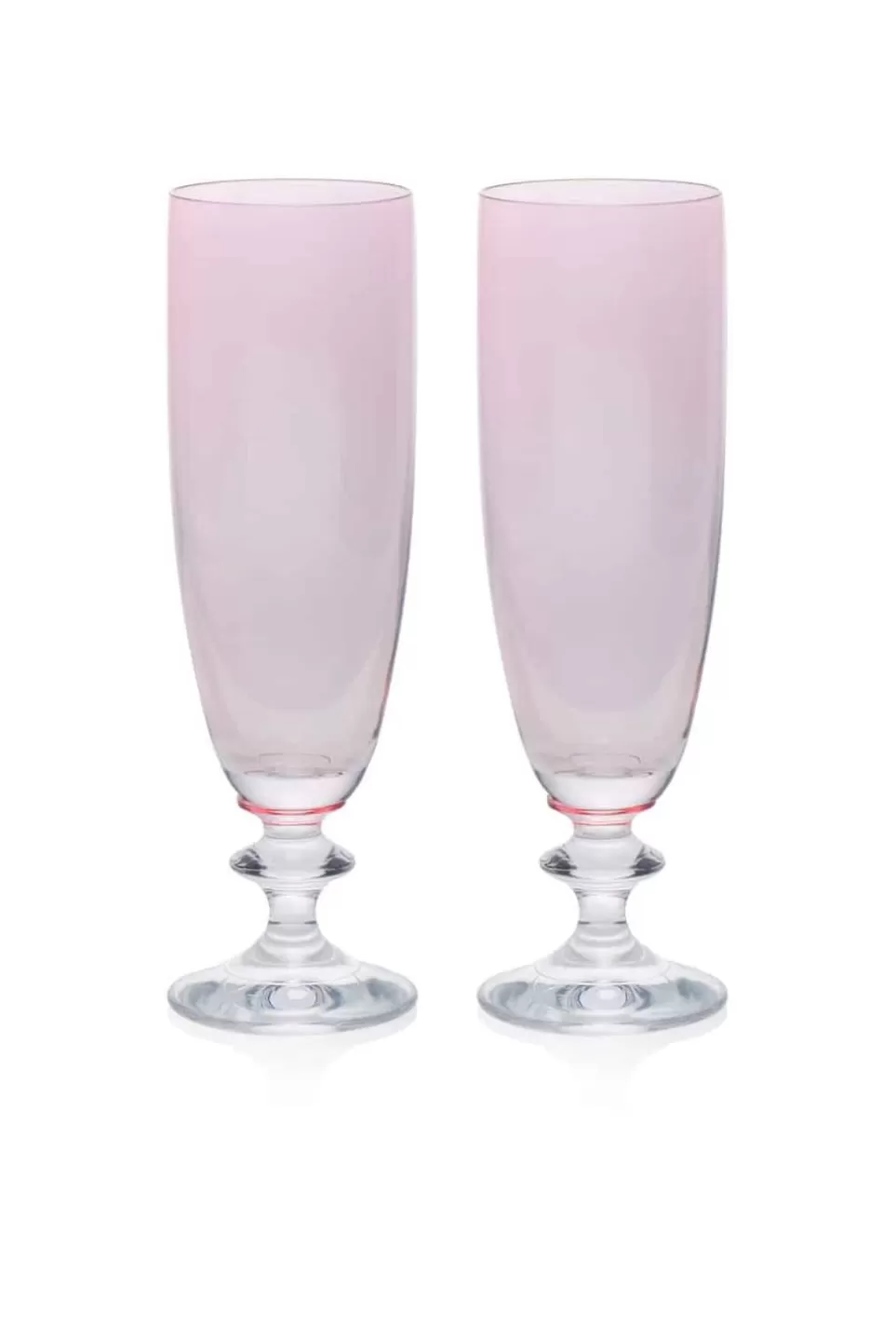 Flute | Luisa Beccaria Pink Set Of Two Rosy Flute Glass