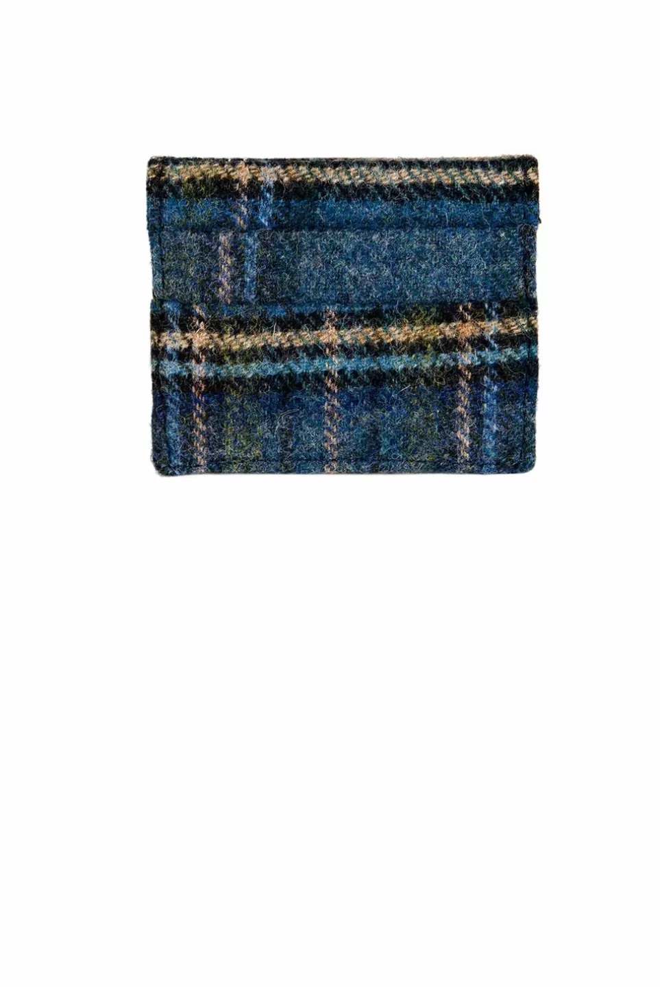 Card Holder | Luisa Beccaria Plaid Blue Virgin Wool Card Holder