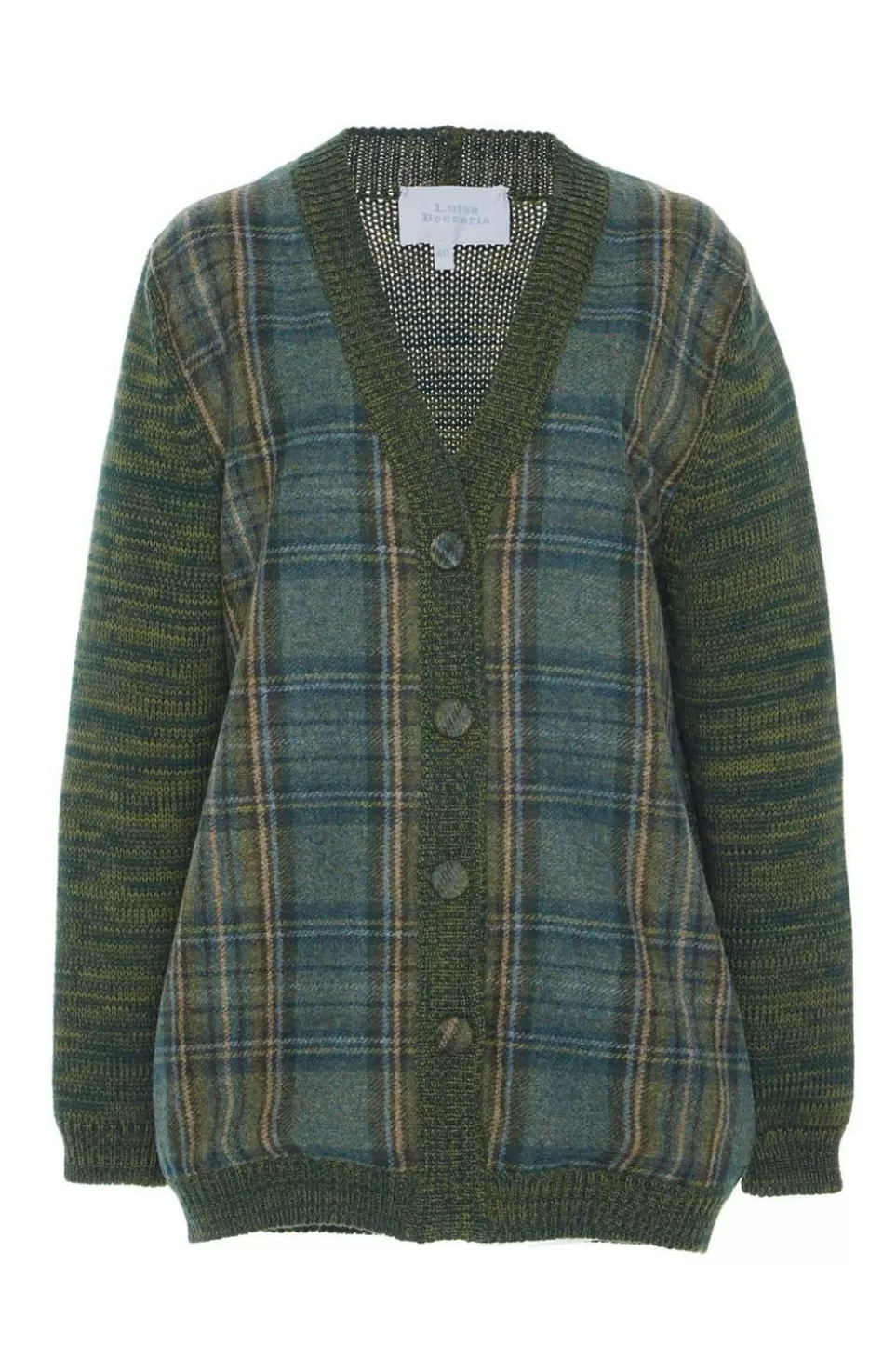 Tops & Blouses | Luisa Beccaria Plaid-Panelled Heather Cardigan