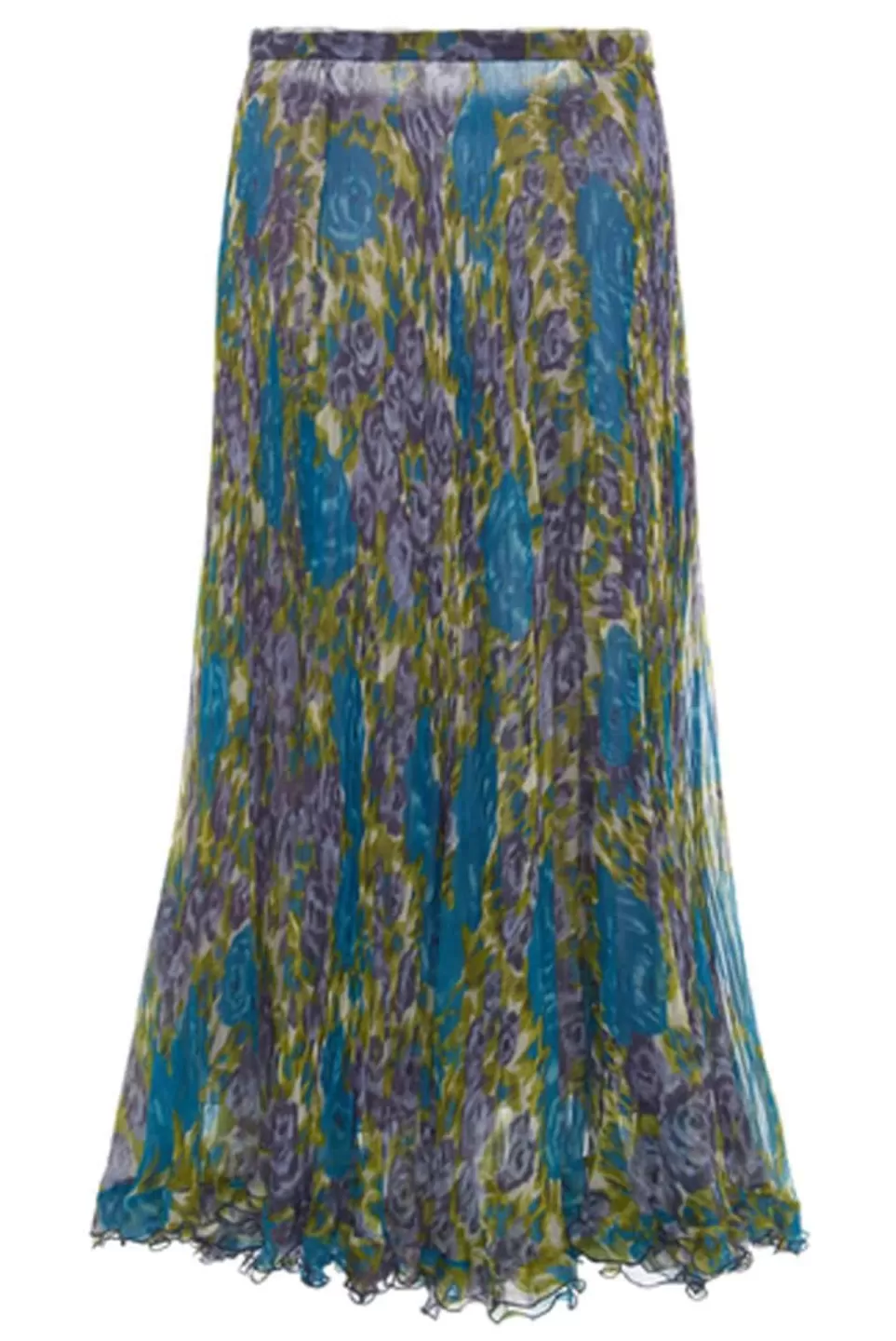 Skirts | Luisa Beccaria Printed Silk Chiffon Plisse Skirt