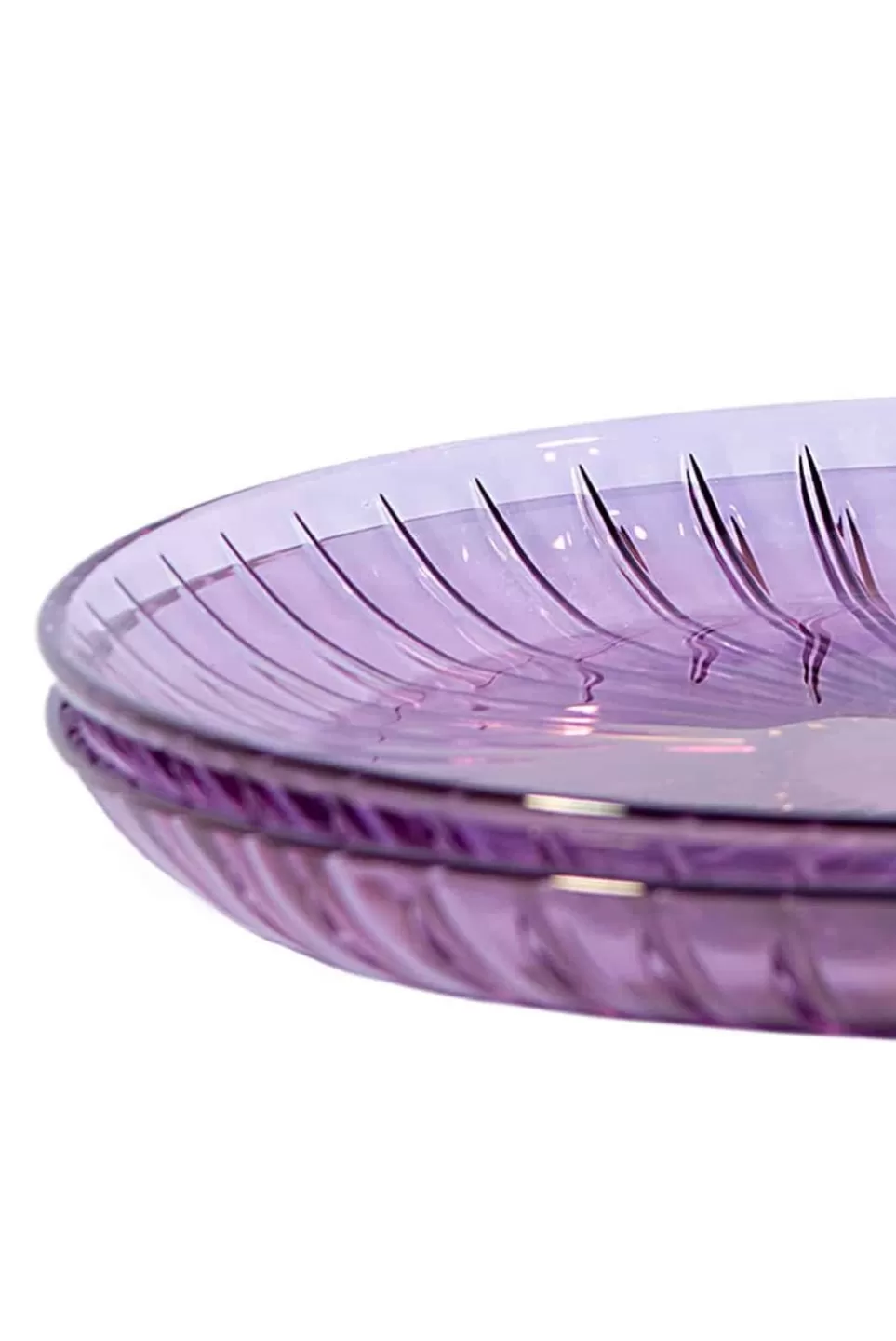 Plate | Luisa Beccaria Purple Set Of Two Glass Fruit Plate