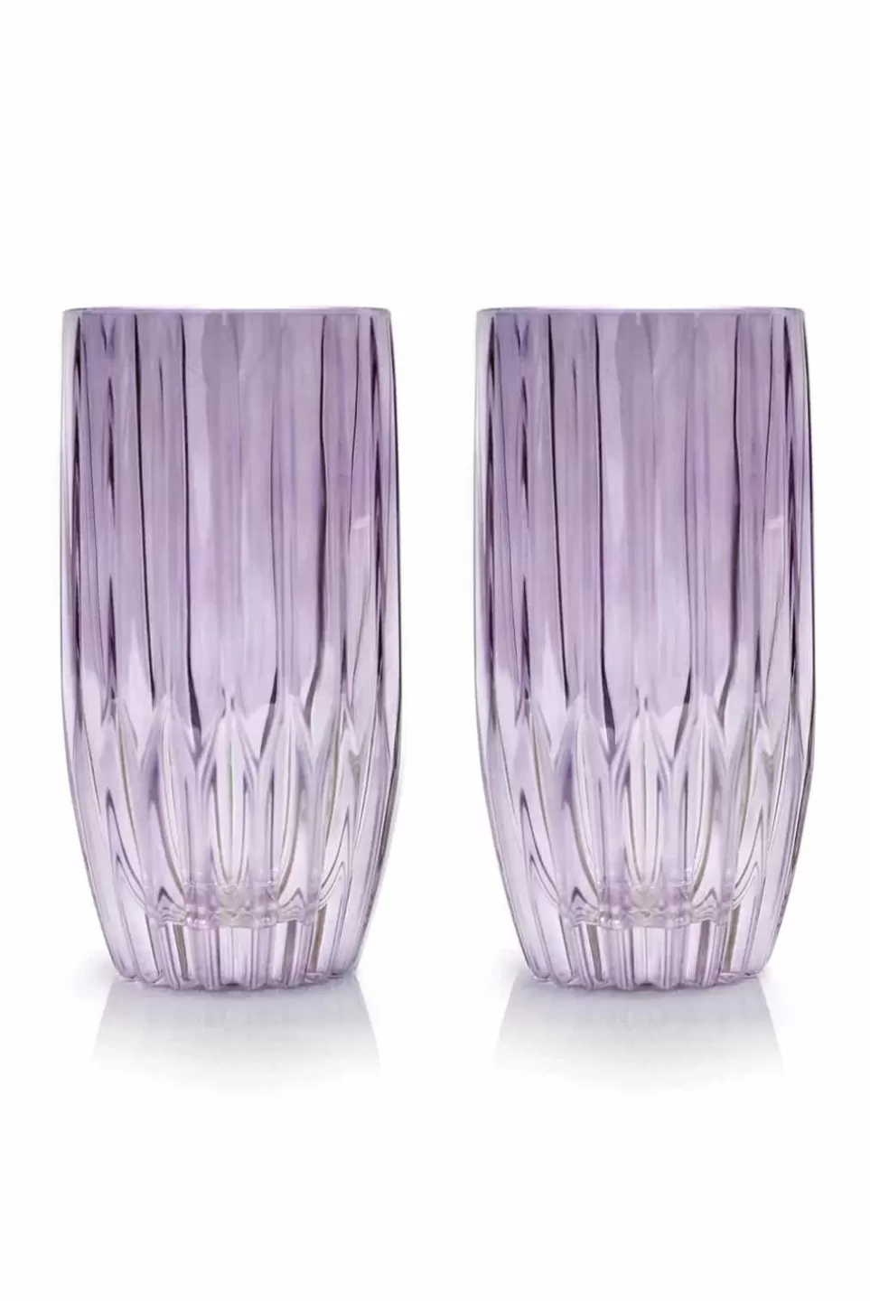 Tumblers | Luisa Beccaria Purple Set Of Two Large Tumbler Glass