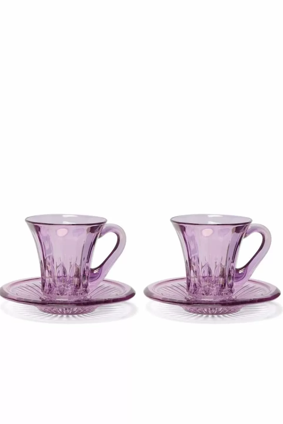 Cups | Luisa Beccaria Purple Set Of Two Prestige Transparent Coffee Cups