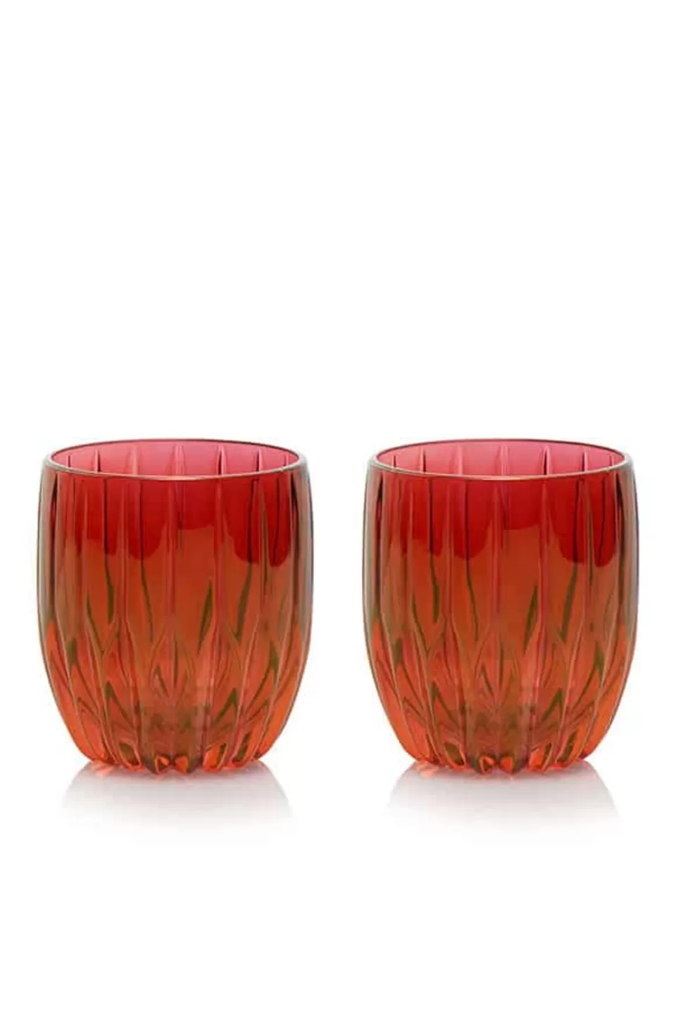 Tumblers | Luisa Beccaria Red Set Of Two Small Tumbler Glass