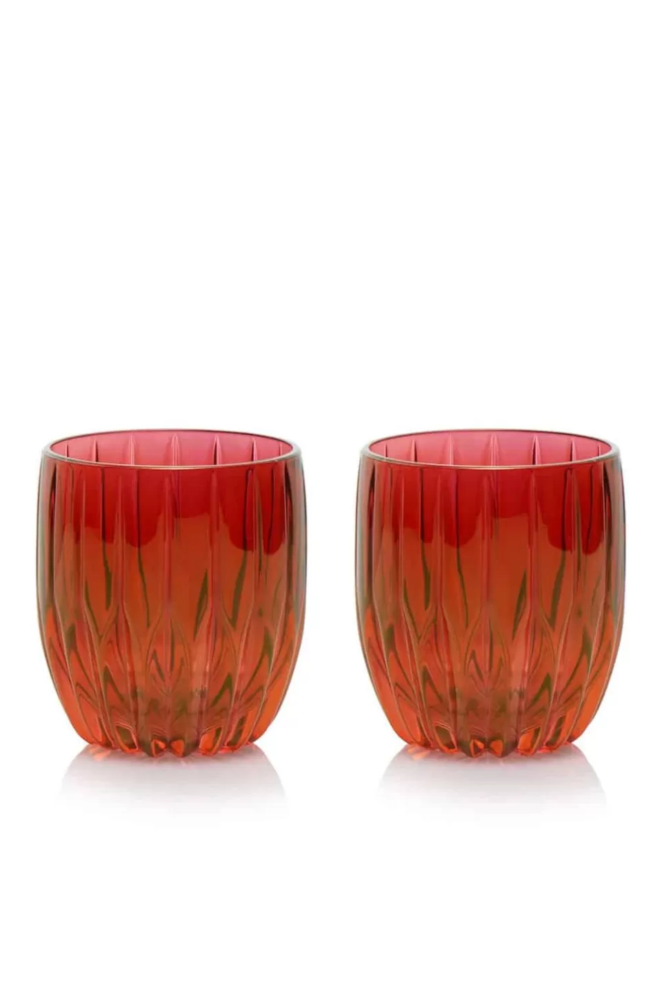 Tumblers | Luisa Beccaria Red Set Of Two Small Tumbler Glass