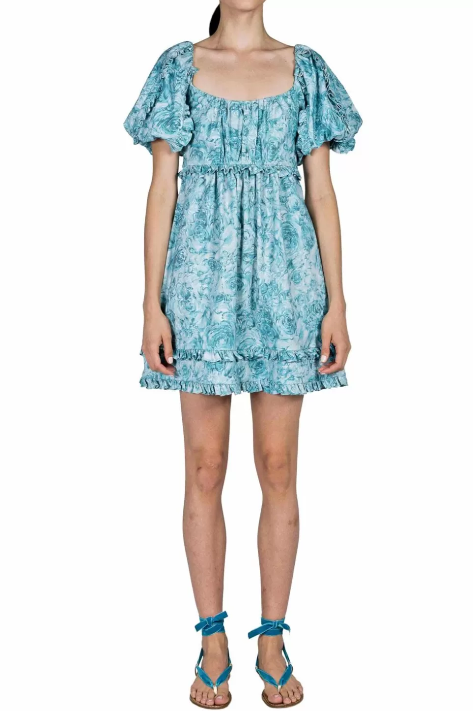 Dresses | Luisa Beccaria Roses Mini Printed Linen Dress