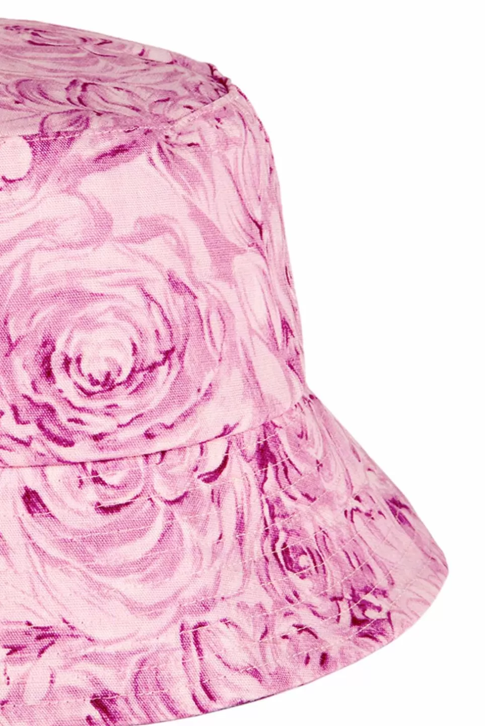 Hat | Luisa Beccaria Roses Printed Linen Bucket Hat