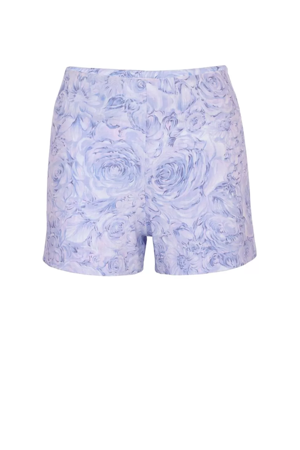 Trousers & Shorts | Luisa Beccaria Roses Printed Linen Shorts Lilac