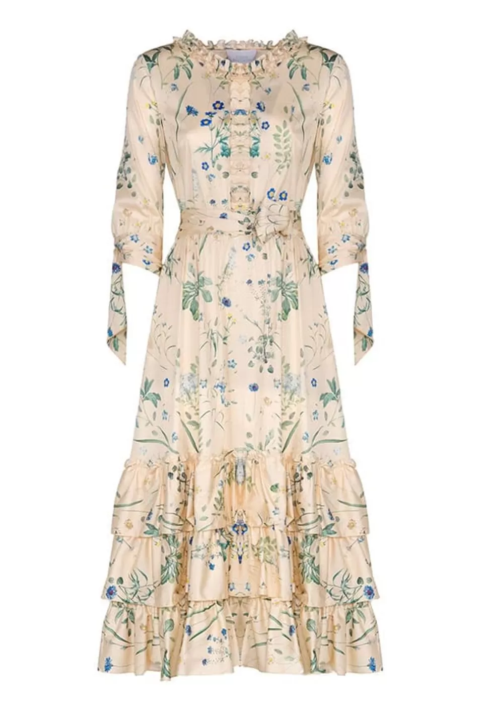 Dresses | Luisa Beccaria Ruffled Herbarium Print Cotton Blend Dress