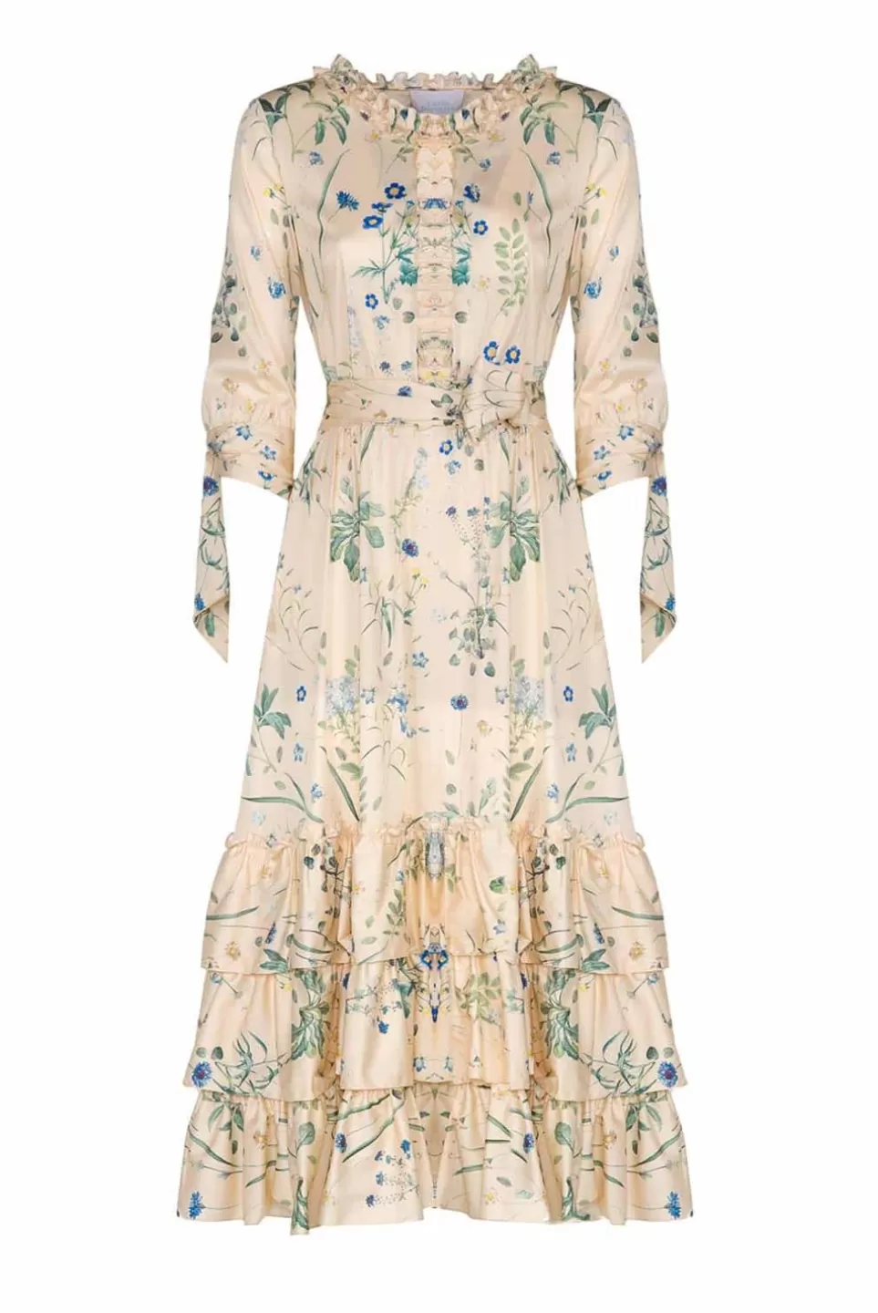 Dresses | Luisa Beccaria Ruffled Herbarium Print Cotton Blend Dress