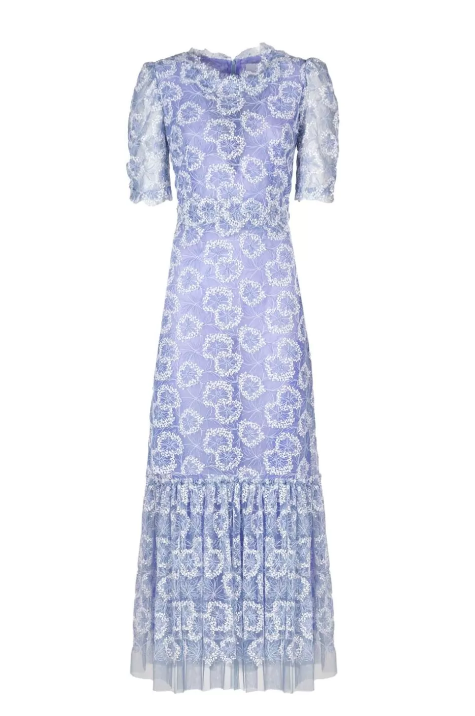 Dresses | Luisa Beccaria Ruffled Midi Dress With Flower Embroidery