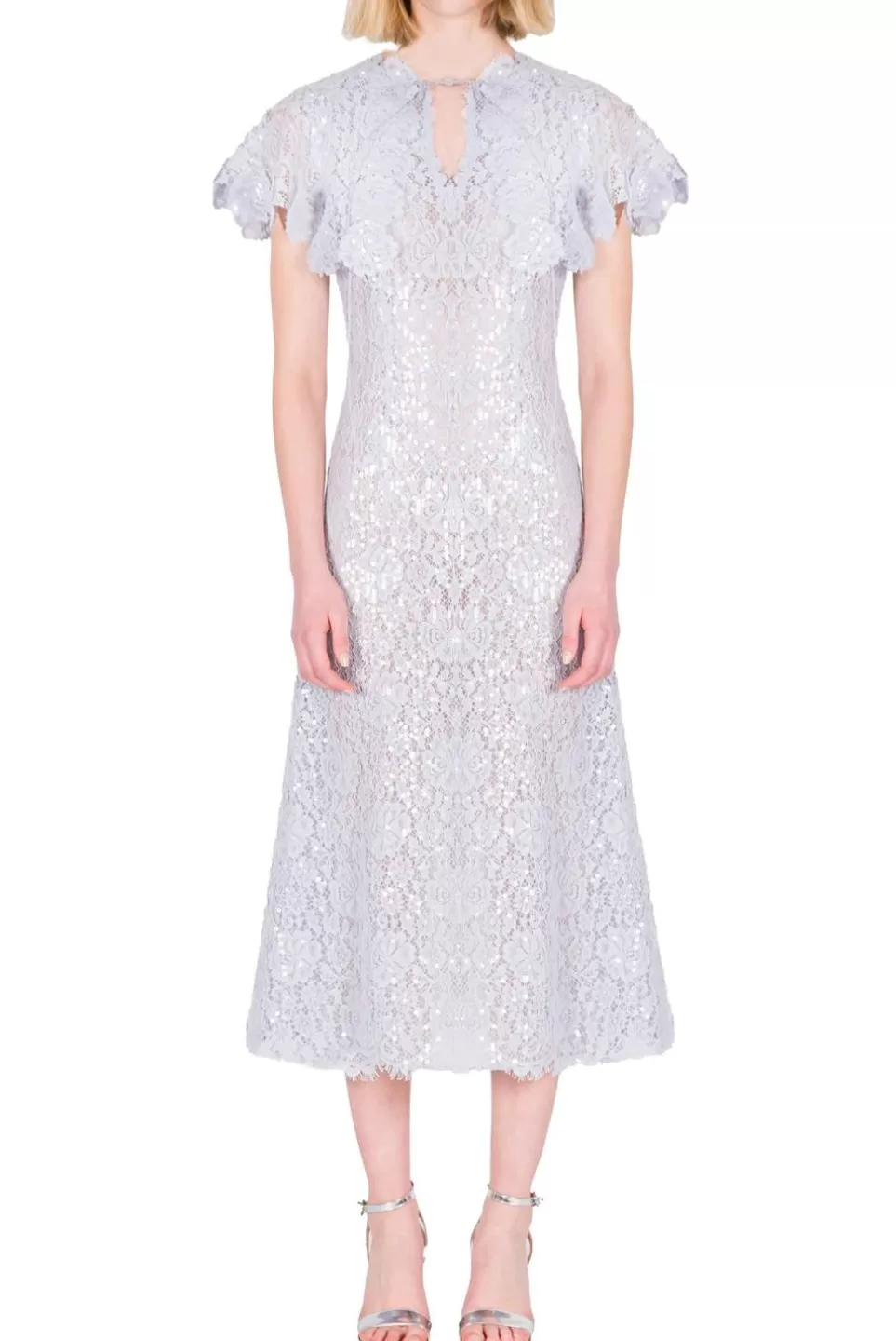 Dresses | Luisa Beccaria Sequinned Lace Short Cape Dress