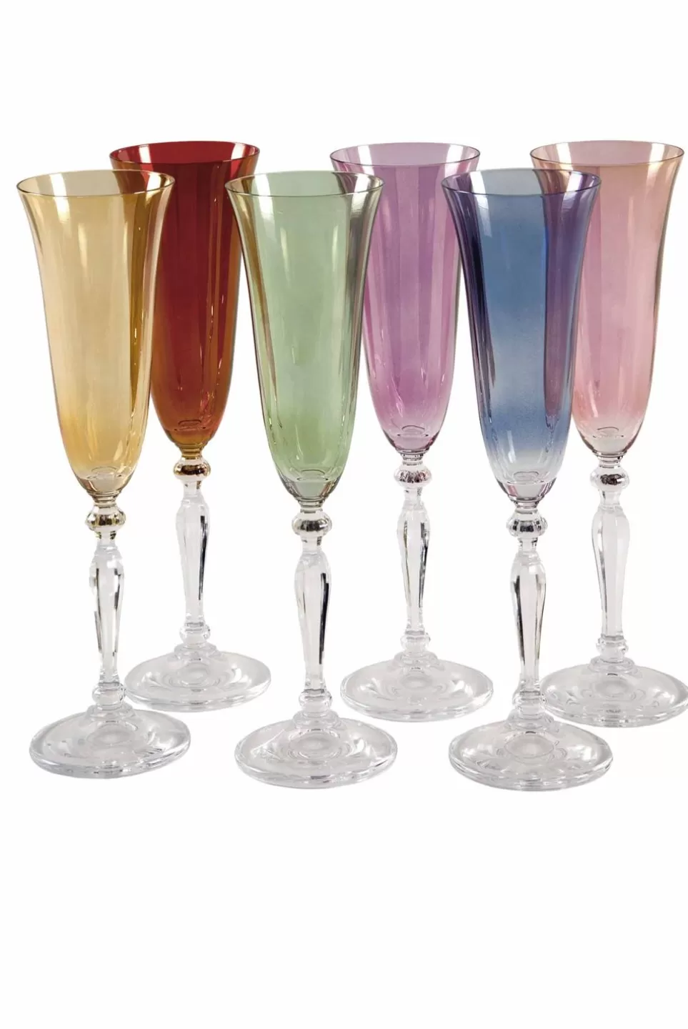 Flute | Luisa Beccaria Set Of Six Flute Multi Color