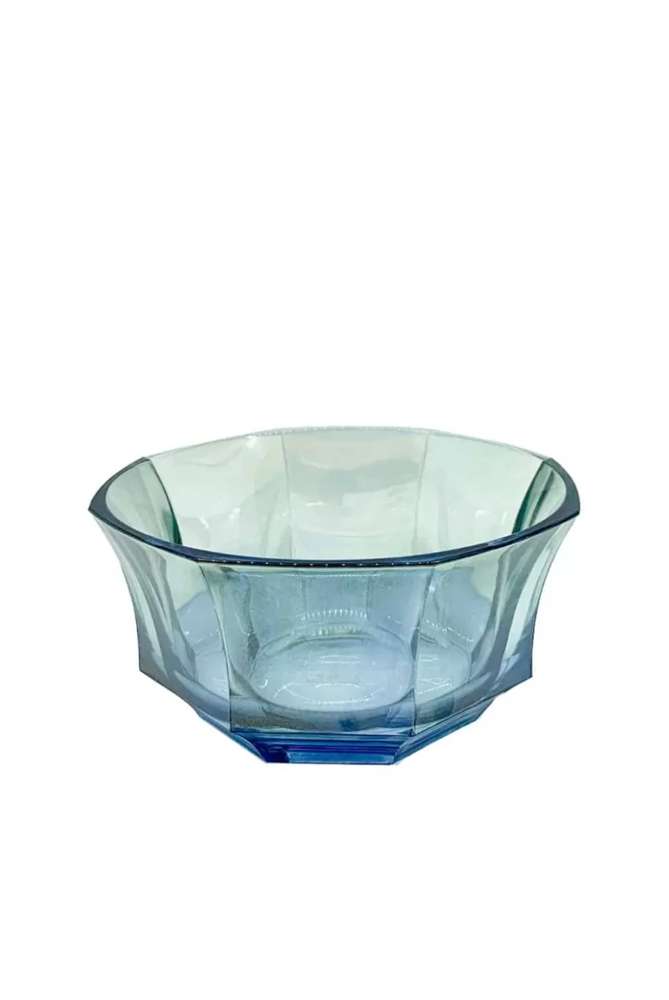 Bowls | Luisa Beccaria Shade Blue To Green Faceted Crystal Dessert Bowl