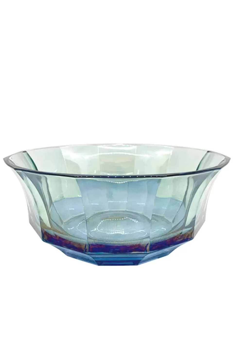 Bowls | Luisa Beccaria Shade Blue To Green Faceted Crystal Salad Bowl