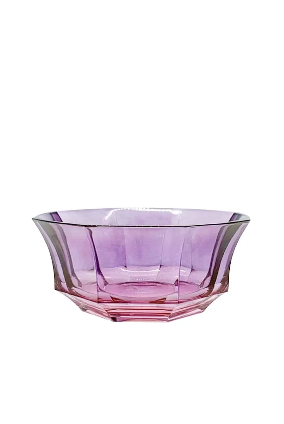 Bowls | Luisa Beccaria Shade Pink To Purple Faceted Crystal Dessert Bowl