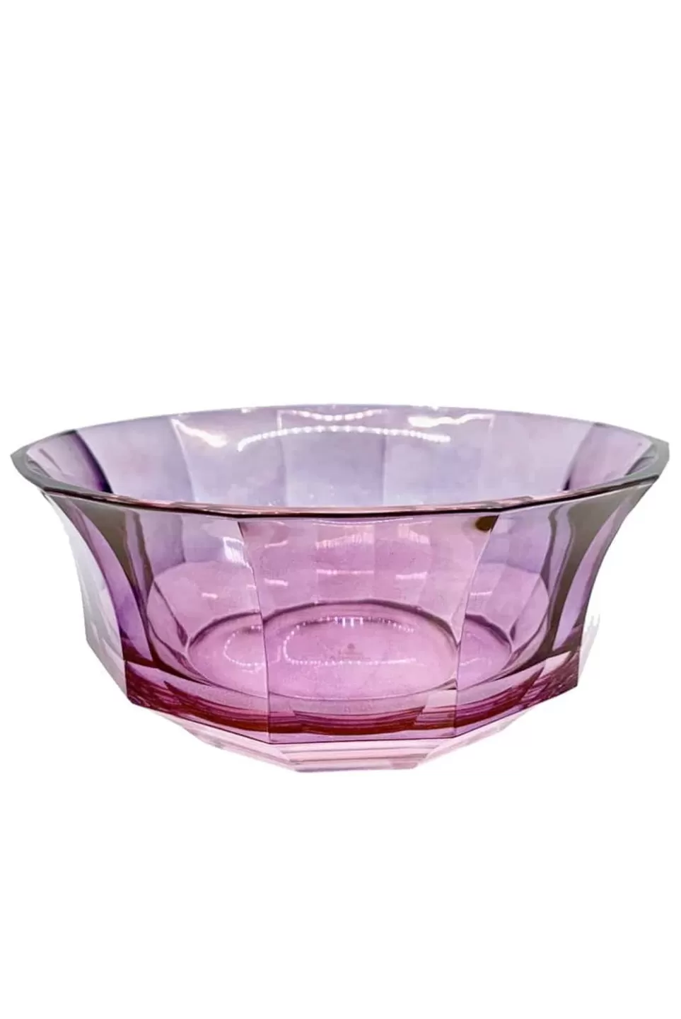 Bowls | Luisa Beccaria Shade Pink To Purple Faceted Crystal Salad Bowl