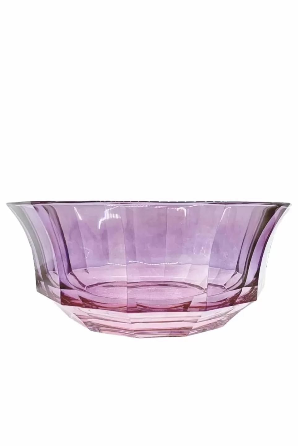 Bowls | Luisa Beccaria Shade Pink To Purple Faceted Crystal Salad Bowl