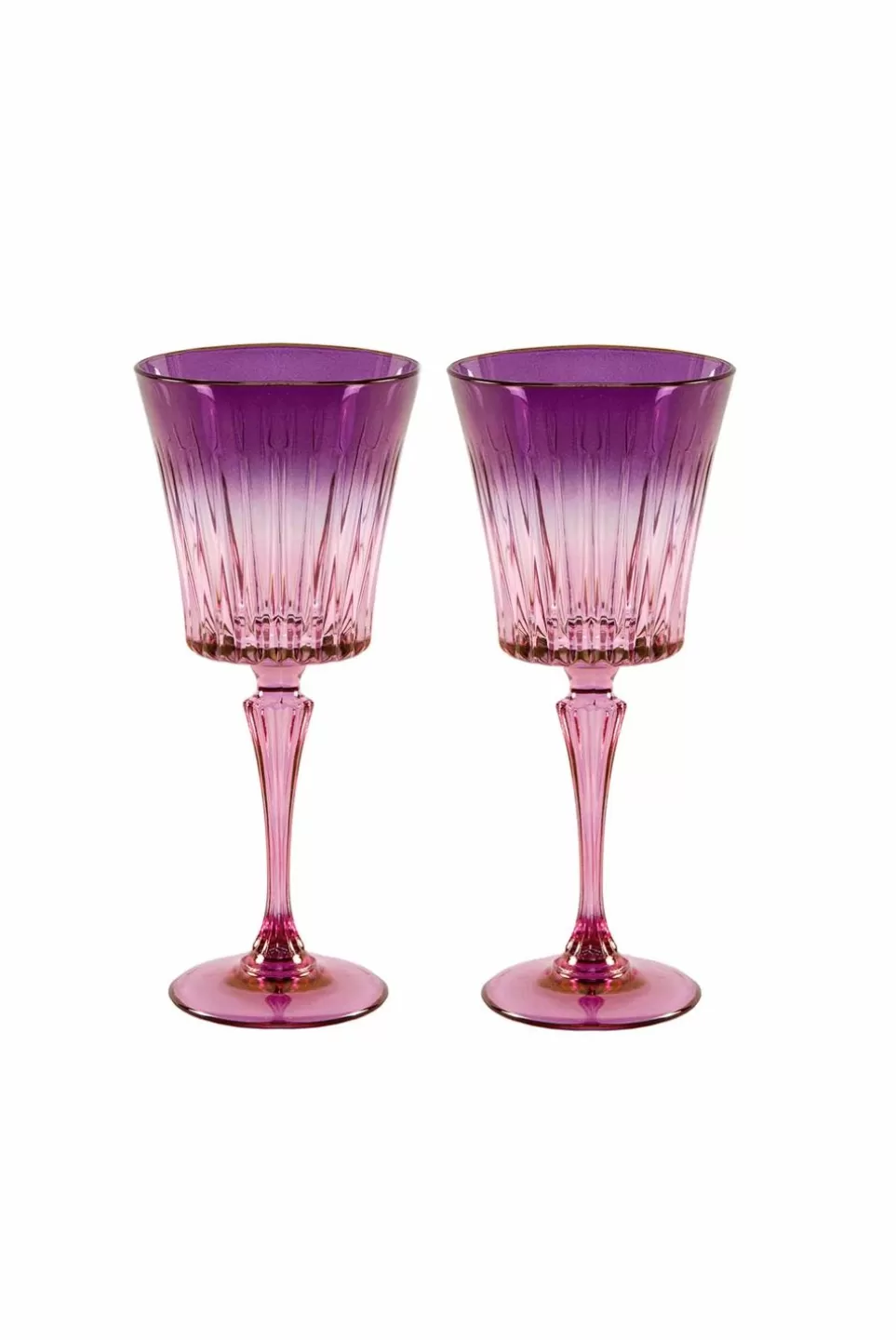 Wine | Luisa Beccaria Shade Pink To Purple Set Of Two Domina Wine Glass