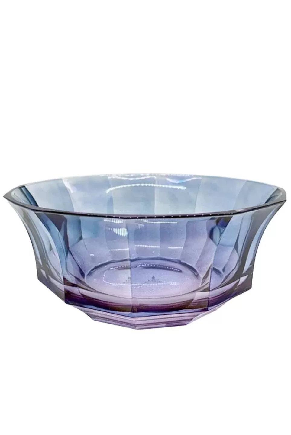 Bowls | Luisa Beccaria Shade Purple To Blue Faceted Crystal Salad Bowl