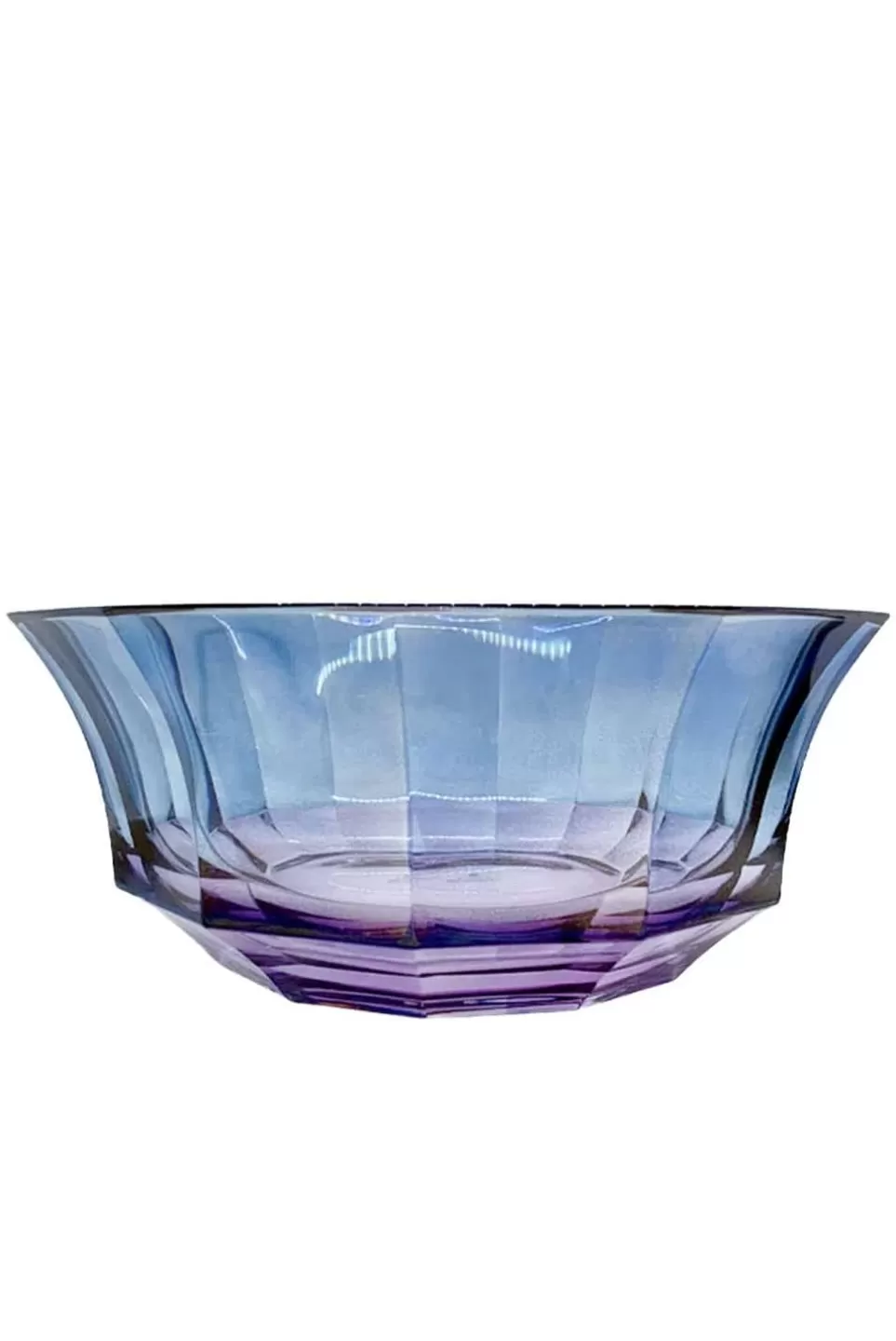 Bowls | Luisa Beccaria Shade Purple To Blue Faceted Crystal Salad Bowl