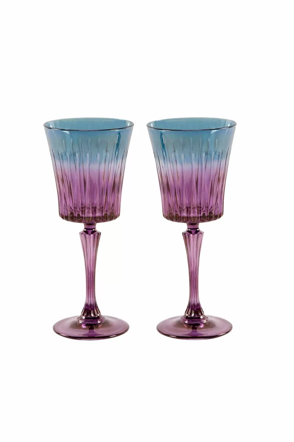 Wine | Luisa Beccaria Shade Purple To Blue Set Of Two Domina Wine Glass