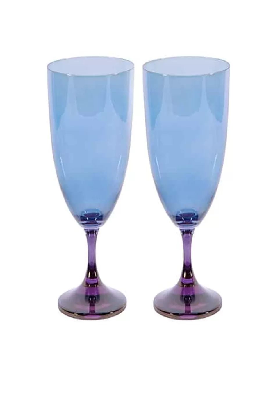 Flute | Luisa Beccaria Shade Purple To Blue Set Of Two Flute