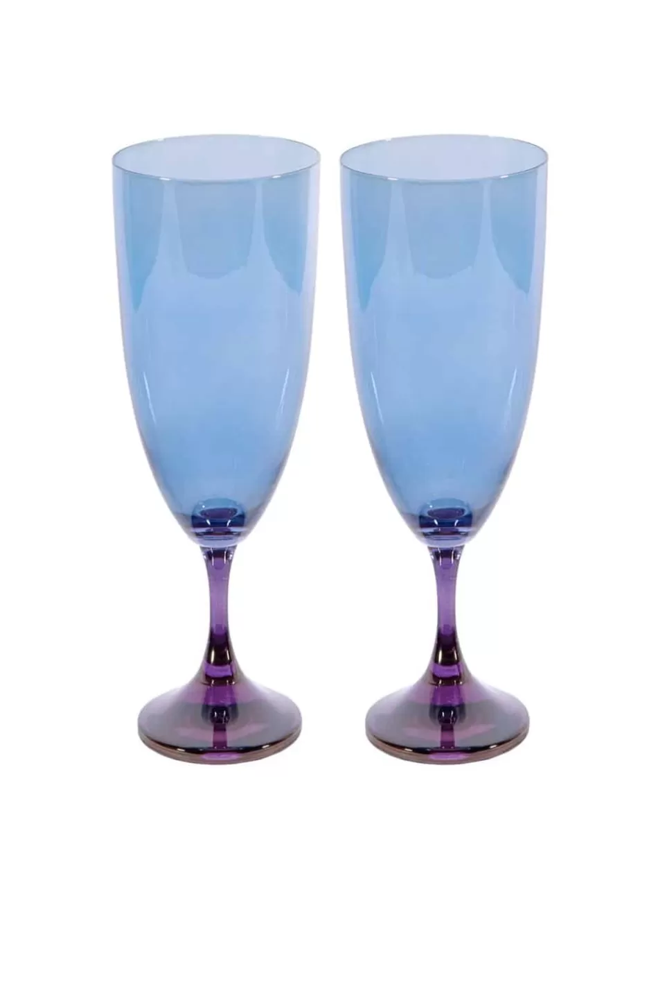 Flute | Luisa Beccaria Shade Purple To Blue Set Of Two Flute