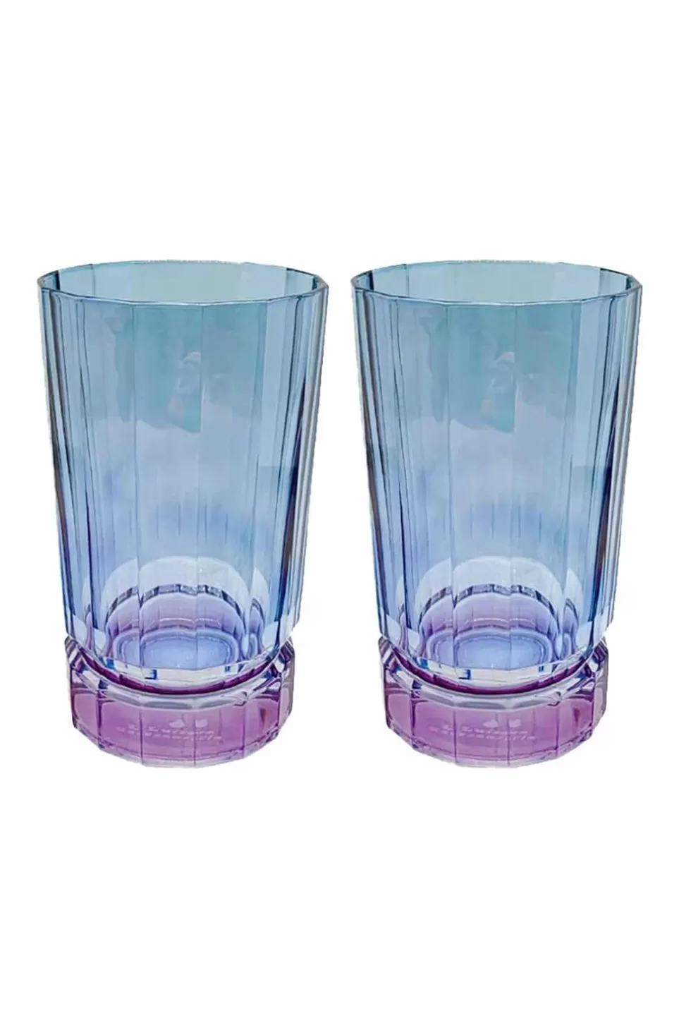 Tumblers | Luisa Beccaria Shade Purple To Blue Set Of Two Large Duccio Tumbler With Base