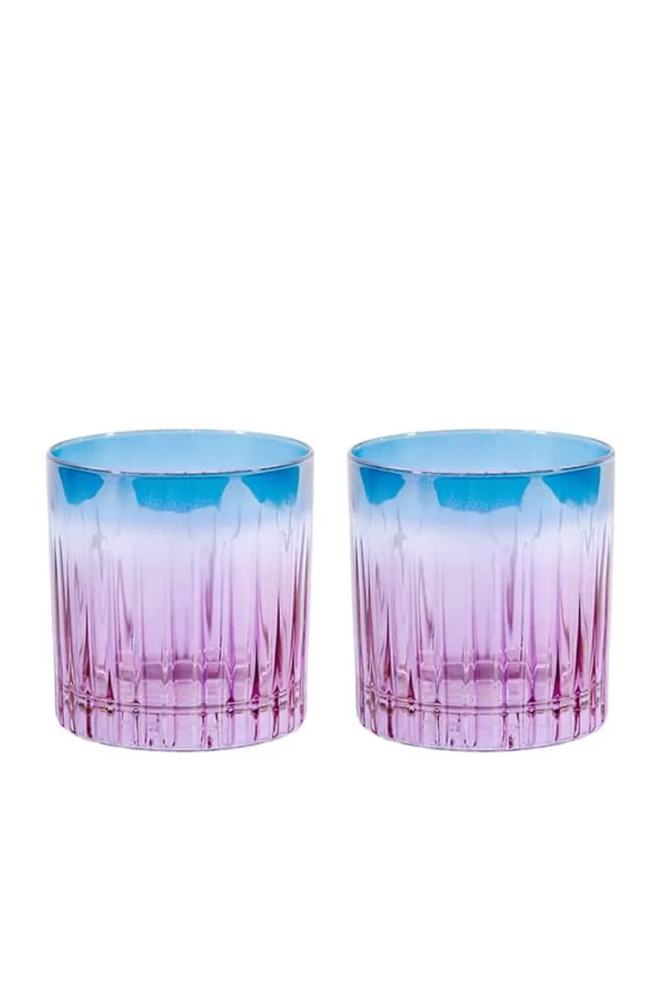 Tumblers | Luisa Beccaria Shade Purple To Blue Set Of Two Small Tumbler Glass