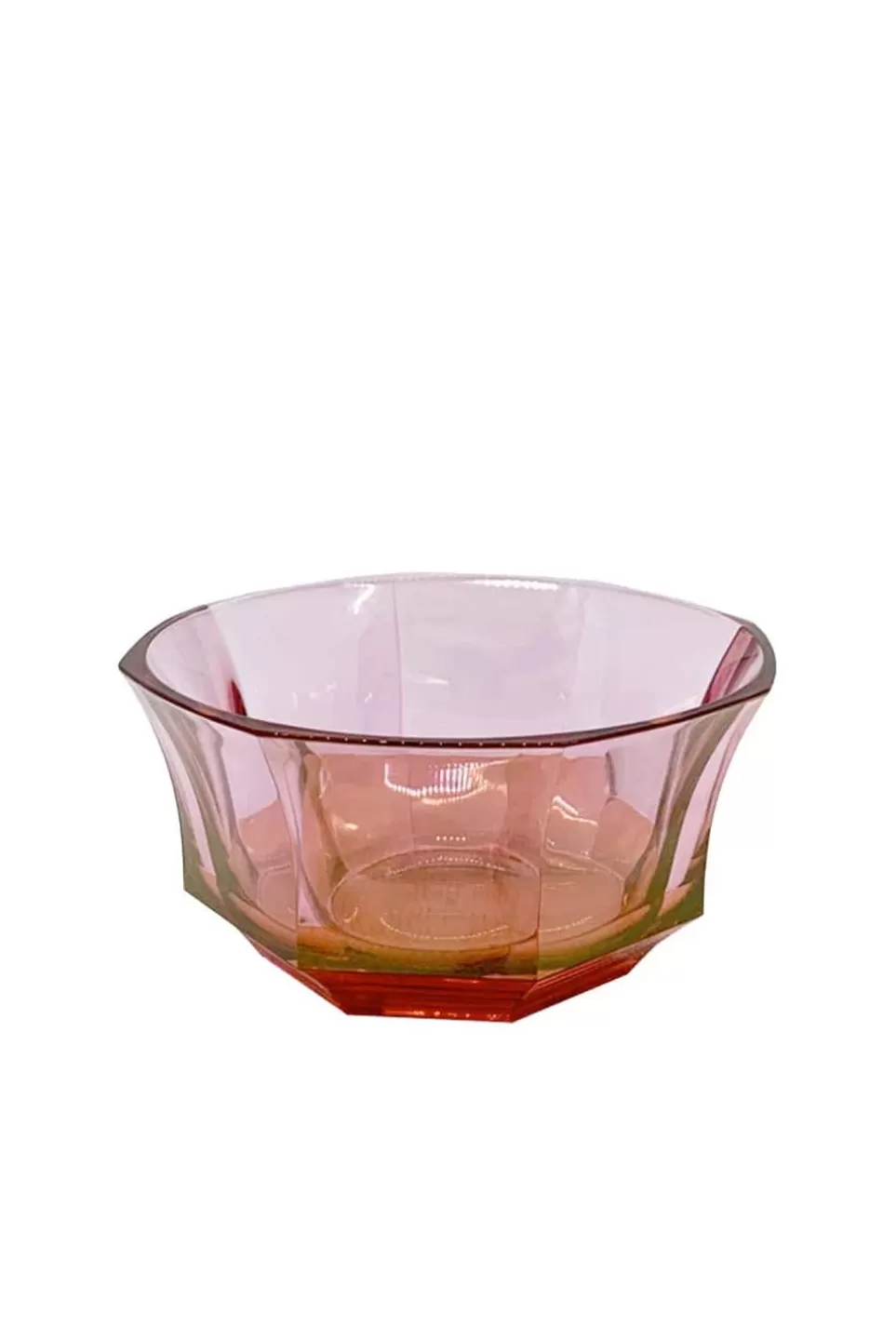 Bowls | Luisa Beccaria Shade Red To Pink Faceted Crystal Dessert Bowl