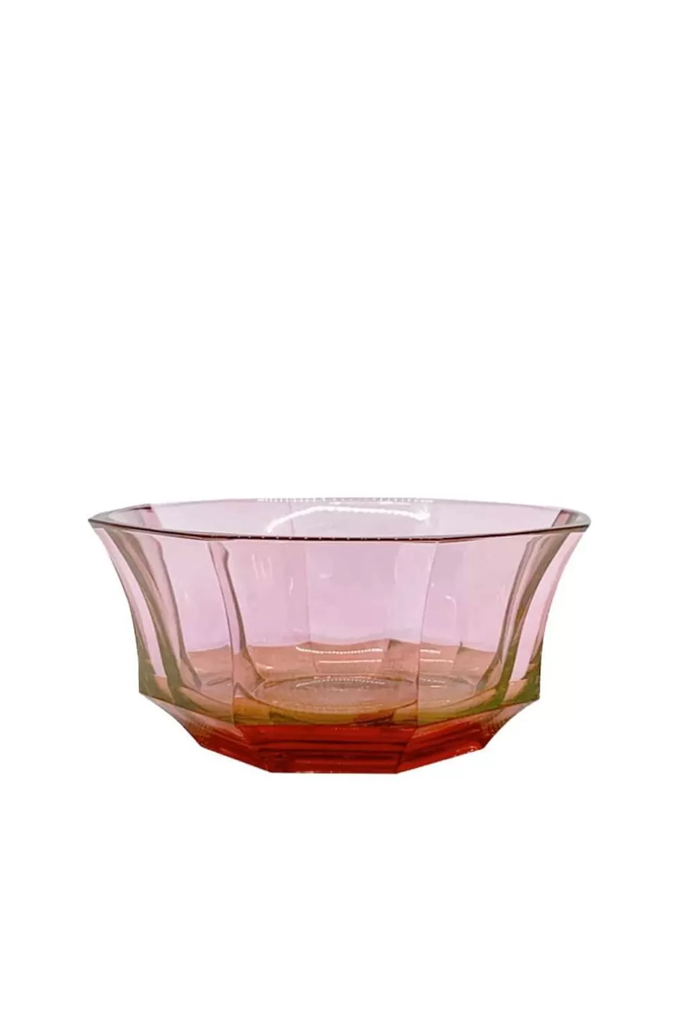 Bowls | Luisa Beccaria Shade Red To Pink Faceted Crystal Dessert Bowl