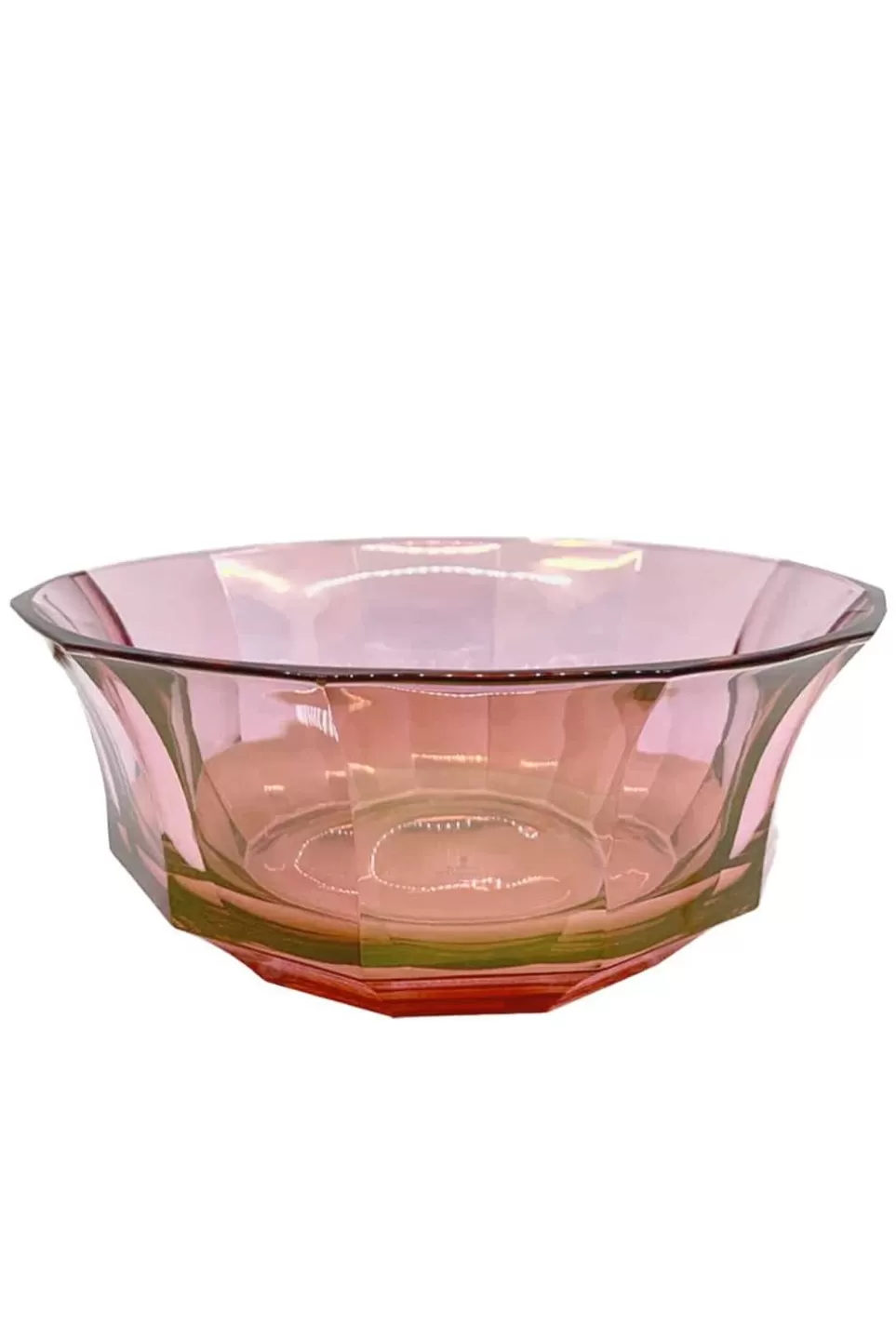 Bowls | Luisa Beccaria Shade Red To Pink Faceted Crystal Salad Bowl