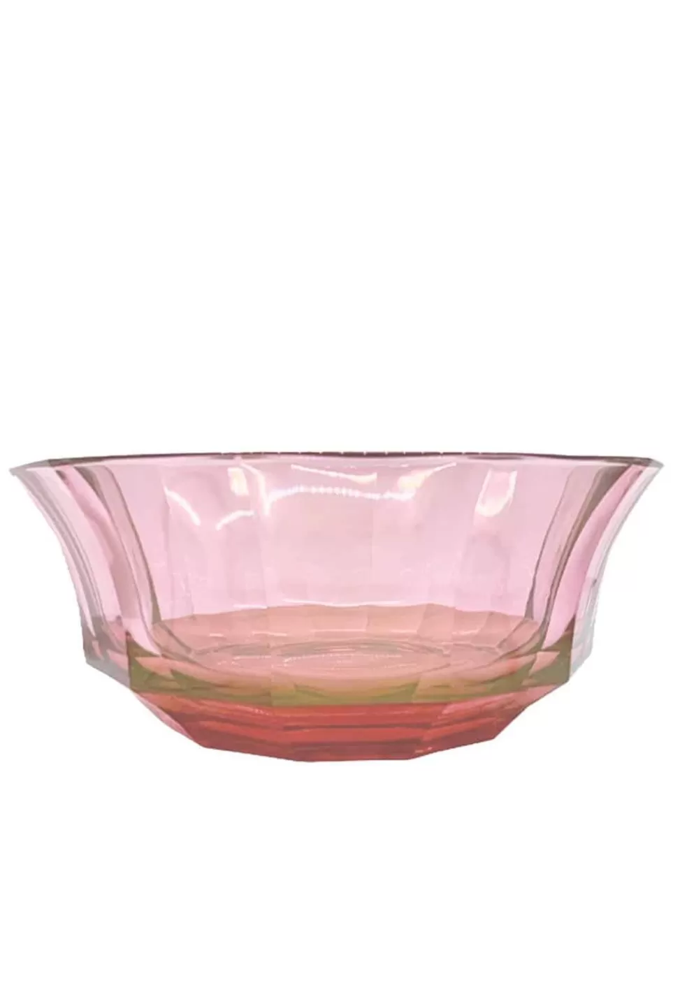 Bowls | Luisa Beccaria Shade Red To Pink Faceted Crystal Salad Bowl