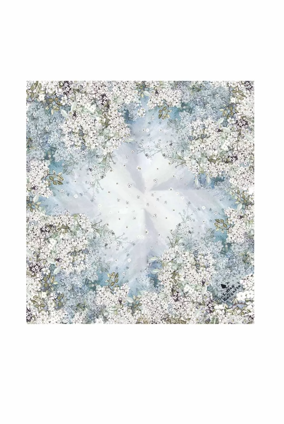 Scarf | Luisa Beccaria Shaded Flowers Printed Silk Scarf