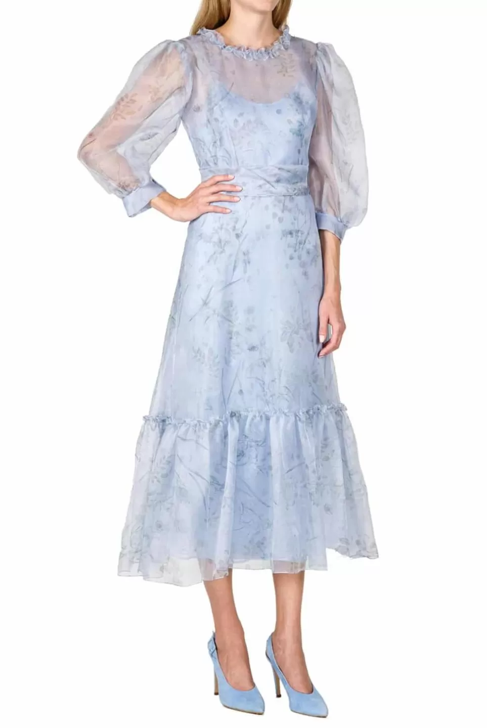 Dresses | Luisa Beccaria Sheer Balloon Sleeve Midi Dress