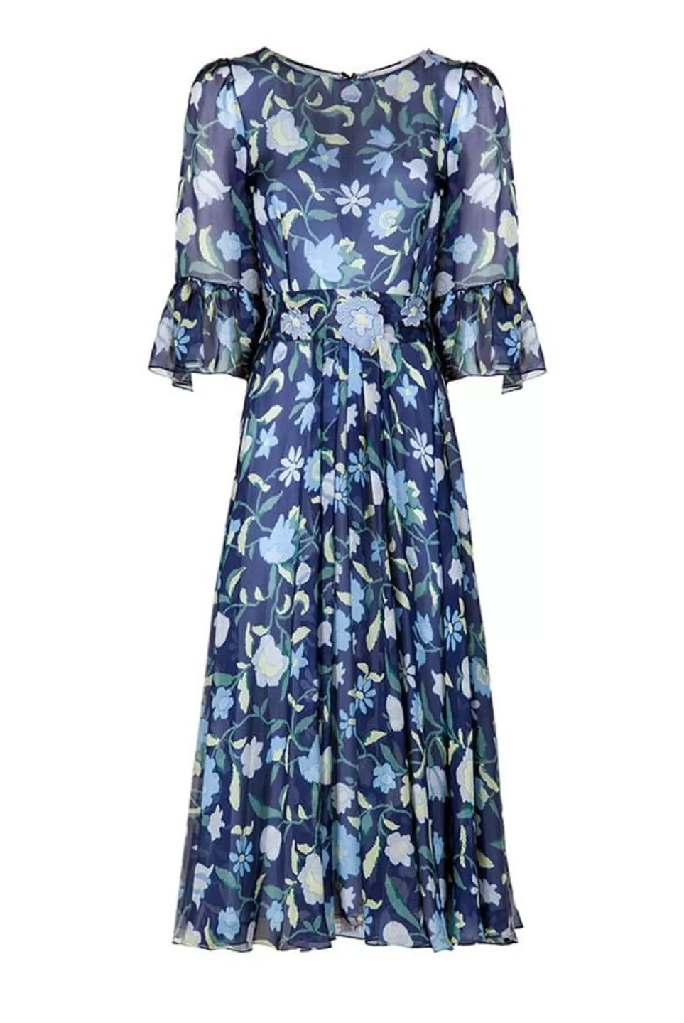 Dresses | Luisa Beccaria Silk Chiffon Wildflowers Midi Dress