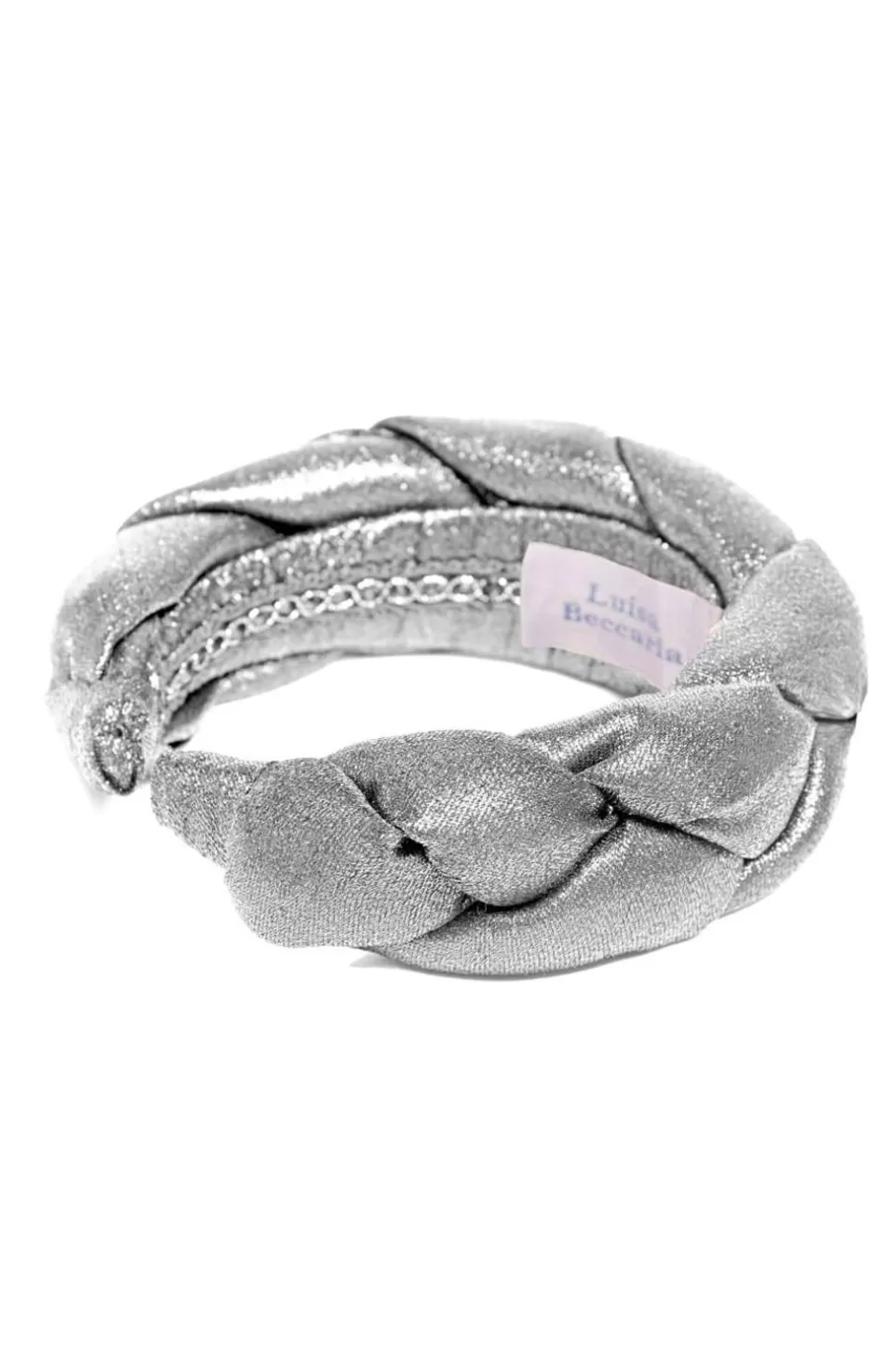 Headband | Luisa Beccaria Silver Lurex Braided Power Hairband