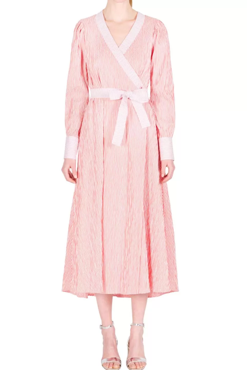 Dresses | Luisa Beccaria Striped Bicolor Wrap Dress