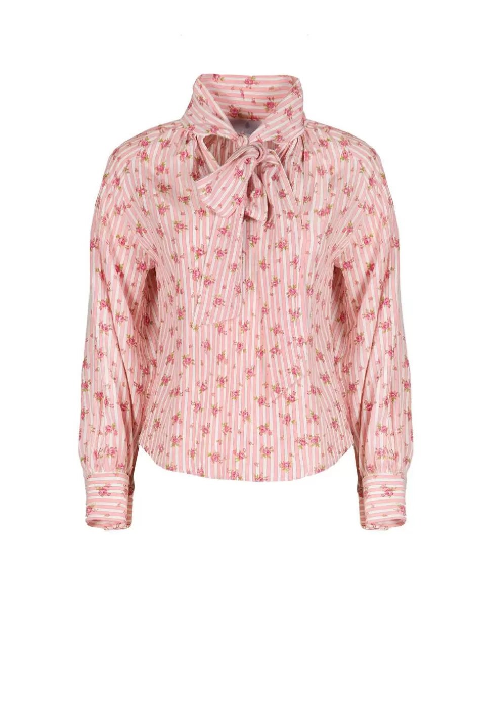 Tops & Blouses | Luisa Beccaria Striped Roses Cotton Shirt With Bow