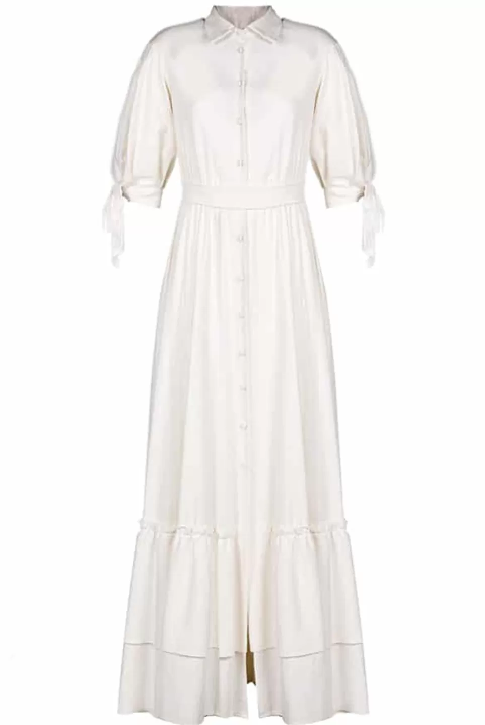 Dresses | Luisa Beccaria Tie Sleeved Linen Blend Maxi Dress