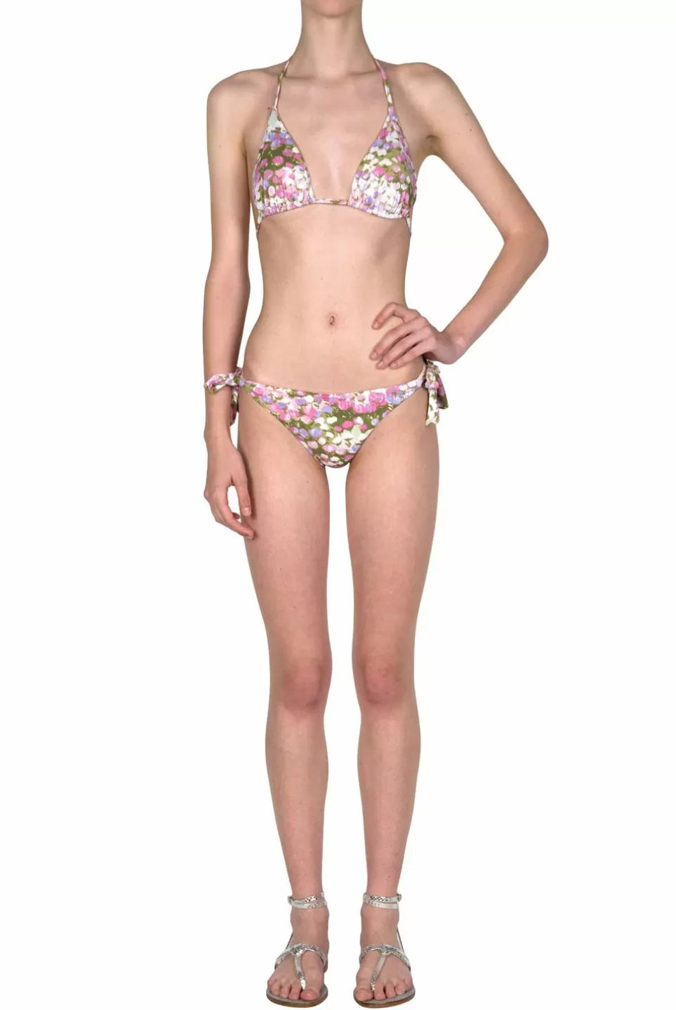 Swimwear | Luisa Beccaria Triangle And Slip Bikini Pink Monet