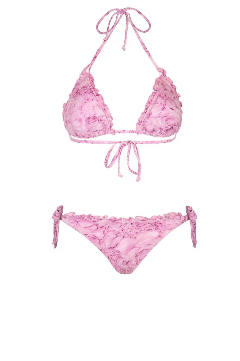 Swimwear | Luisa Beccaria Triangle And Slip Bikini Pink Roses