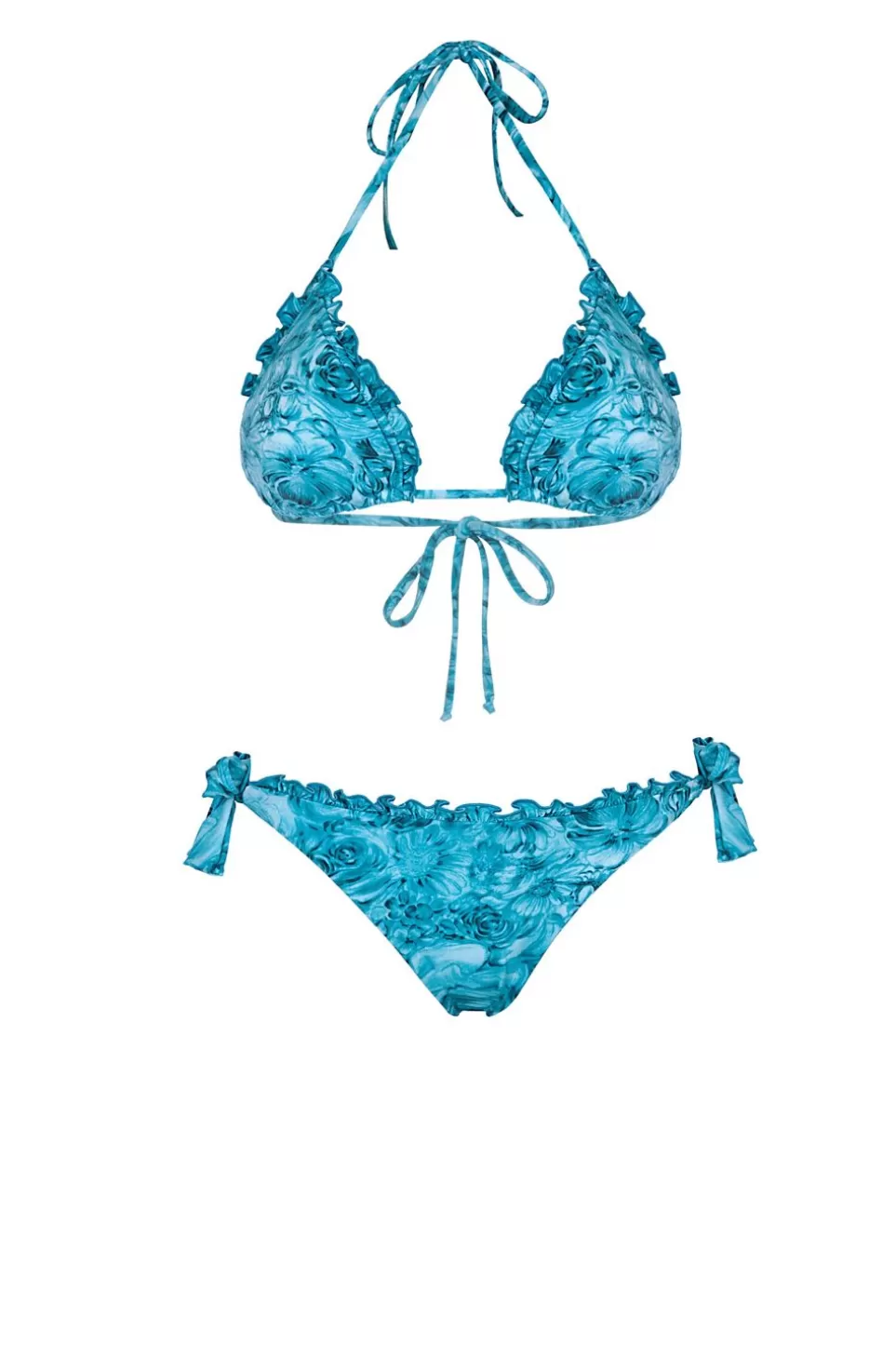 Swimwear | Luisa Beccaria Triangle And Slip Bikini Turquoise