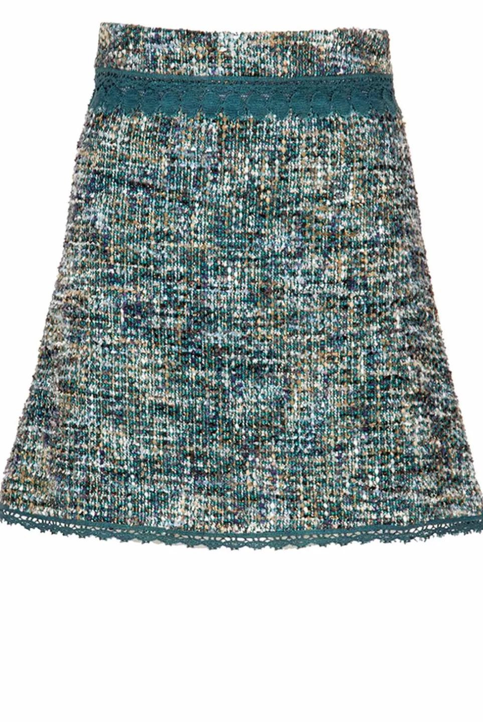 Skirts | Luisa Beccaria Tweed Mini Skirt With Lace